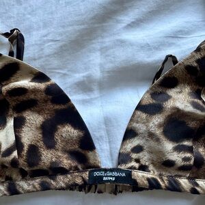 Dolce&Gabbana x Skims Silk Triangle Bralette in Leopard Print